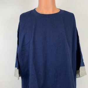 MacGregor Double Sleeve Ringer Basic T Shirt Vtg 90s Blue New Deadstock 2XL